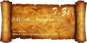 Törő Zsombor névjegykártya